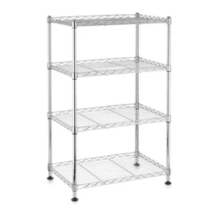 4 Tier Light Duty Chrome Wire Shelving Unit - H700 x W450 x D300mm - Picture 1 of 8