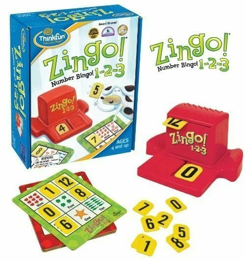 ThinkFun Zingo 1-2-3 Number Bingo Board Game 2009 Gm1527
