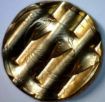 2009d ERROR WAFFLED John Tyler President Dollar $1 CH BU Coin STRUCK Waffle  NR - Image 1 of 4