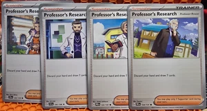 (x4) Professor's Research Play Set (Random art) Pokemon TCG Meta Staple Cards - Picture 1 of 1