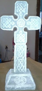 Vintage Free Standing Cross heavy Detailed 15 x 7 " #C - Picture 1 of 5