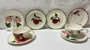 (8) Blue Ridge Southern Potteries-Floral/Apples/Cherries-Teacups/Saucers/Plates - Picture 1 of 24