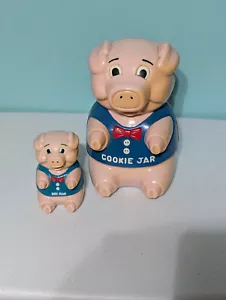 barattolo biscotti maiale vintage plastica oinking e piano dieta maiale testato entrambi funzionano - Foto 1 di 12