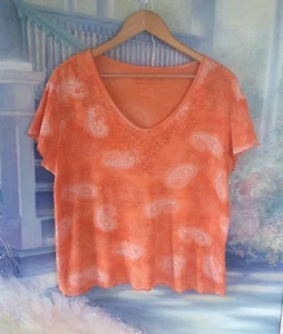 Lovely Peach Faded Glory Women's Short Sleeved Shirt Sz. L - Picture 1 of 12