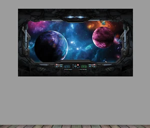 Spaceship View Cockpit Outer Space Window Adhesive Sticker Decal Print Poster - Picture 1 of 2