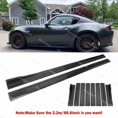 For Mazda MX-5 Miata 2006-2023 Carbon Fiber Car Side Skirt Extension Lip Rocker - Image 1 of 4