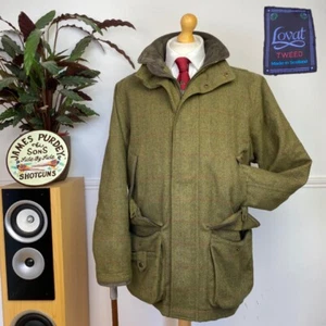 Club Interchasse LOVAT TWEED (M) Field Shooting Overcoat Jacket Windowpane Check - Picture 1 of 24