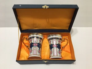 VINTAGE IMPERIAL JAPAN DESIGN BOXED SET TWO GROSSE TASSEN TASSEN GOLD AKZENT NOS - Bild 1 von 4