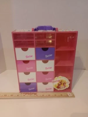 Mattel BARBIE Trunk Organizer 1993 CARRY STORAGE CASE Drawers Cubbies Tara Toy - Image 1 of 4