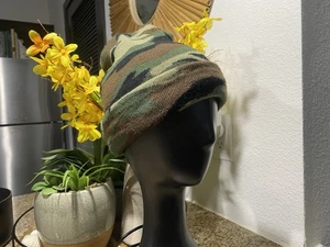Camo Pattern Beanie Hat of 96% Acrylic Material Style Cap - Picture 1 of 5