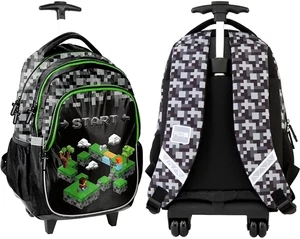 MINECRAFT Trolley Schulrucksack Rollrucksack GAME PIXEL - Bild 1 von 7
