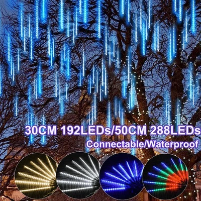 LED Meteor Shower Lights Waterfall Fairy Light Wedding Outdoor Decor Waterproof - Image 1 of 4
