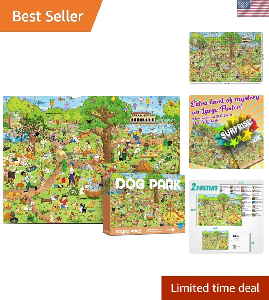Antelope - 1000 Piece Puzzle for Dog Park Run Greenery Pet