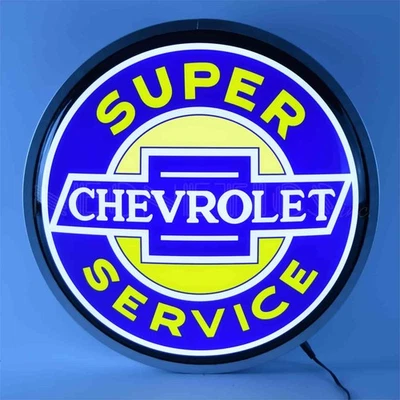 Neonetics 7CHEVS Backlit LED Lighted Round Sign Super Chevrolet Service 15 Diame - Image 1 of 4