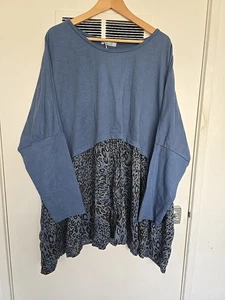 BNWT Made In Italy Leopard Insert Sweater Womens Size 22-32 Rrp £24 - Picture 1 of 8