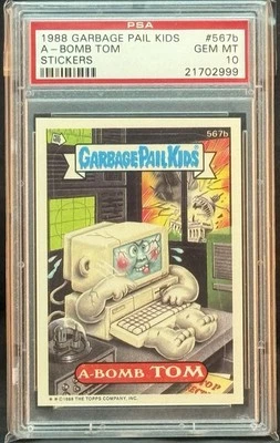 1988 GARBAGE PAIL KIDS SERIES 14 #567B A-BOMB TOM PSA 10 GEM MINT - Image 1 of 2