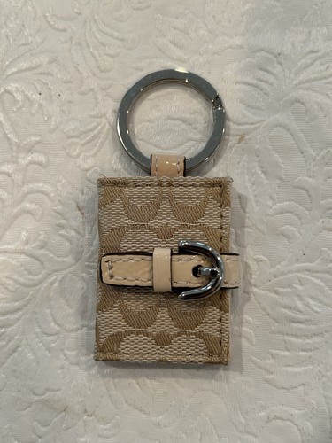 Coach Brown & Magenta Turnlock Photo Frame Holder Keychain, Purse