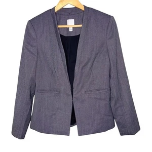 Halogen Blazer Women Size 8 Petite Black And White Jacket Business - Picture 1 of 3