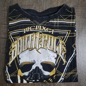 Vintage Southpole Tshirt Boys Size 7 Black Skull Graphic Goth Grunge Skater Y2K - Picture 1 of 7