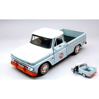 CHEVROLET C10 FLEETSIDE PICK UP 1966 GULF 1:24 Motormax Auto Stradali Modellino  - Immagine 1 di 3