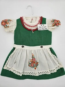 PATTI PLAYPAL Kleid oder Begleitpuppe Handarbeit Vintage Darling Green mit Schürze - Bild 1 von 11