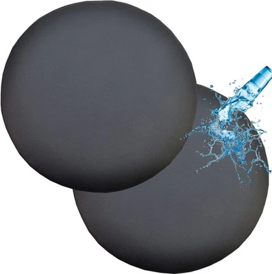 Fundas para taburete de bar de cuero PU impermeables ANWUCHEN, paquete de 2 17-18, negras  Foto 1 de 4