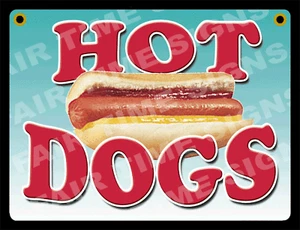 HOT DOG SIGN - Concession Trailer, Stand, Cart 12" x 17" PVC - Picture 1 of 2