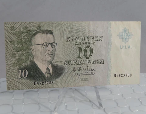 Finland 1963  10 Markkaa Note Banknote P0187 Cover