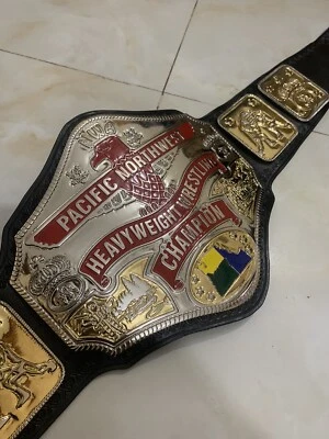 Cinturón Campeonato Peso Pesado Nwa Pacific NorthWest, 4mm Zinc, Chapado Nikal. adulto Foto 1 de 4