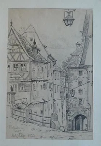ERICH KUX (1882 -BERLIN 1977) ALTSTADTGASSE -ROTHENBURG -BAYERN -1920 - Picture 1 of 10