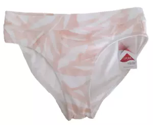 Athleta Bikiniunterteil Größe XS neu mit Etikett rosa und weiß RN54023 mittlerer Rise - Bild 1 von 3