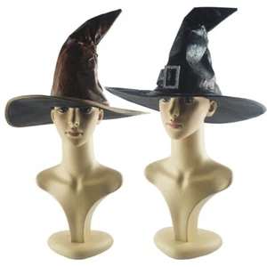 Leather Witch Wizard Hats Party Headgear Halloween Party Props Cosplay Costu-YA - Picture 1 of 8