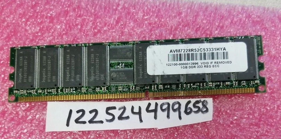   1GB PC DDR DDR1 PC2700R DDR-333 2700R 333 184PIN DUAL RANK  RDIMM 2RX8  64X8  - Image 1 of 1