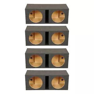 QPower QBASS Dual 10 Inch Car Audio Subwoofer Enclosure Box, Charcoal (4 Pack) - Picture 1 of 5