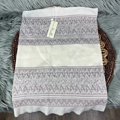 Simply Noelle Womens Beige Tan Geometric Print Cowl Neck Funnel Scarf NWT - Image 1 of 4