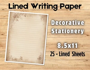 Decorative Stationery - 25- Lined Writing Papers #0029 - Picture 1 of 1
