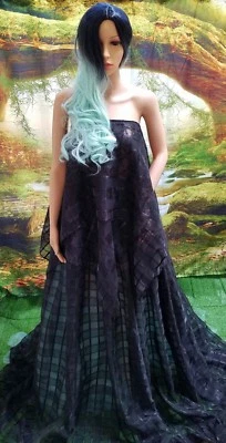CIERRA 2 piezas sin tirantes negro organza a cuadros y azul menta conjunto de vestido de fiesta de boda  Foto 1 de 4