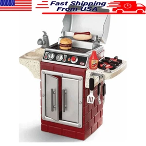 Kids Play Bbq Grill Hamburger Ages 2-7 In/Outdoor Fun Multicolor No Batteries - Picture 1 of 5