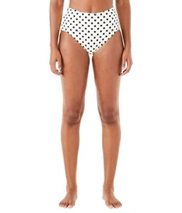 Kate Spade New York Polka Dot Ivory High-Waist Bikini Bottoms Size Large L140919 - Picture 1 of 2