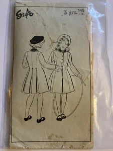Vintage 1940s/50s Style Pattern 145 Child's Coat 3 Years FAC CUT** - Picture 1 of 2