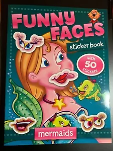FUNNY FACES STICKER BOOK MERMAIDS WITH 50 STICKERS BRAND NEW MERMAID SIREN KIDS - Imagen 1 de 2