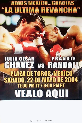 Vintage Original Julio Cesar Chavez vs. Frankie Randall III Boxing Fight Poster Cover