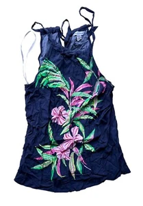 Tommy Bahama Dress Blue Sleeveless Girl's Size Small S P Floral 100% Rayon - Picture 1 of 9