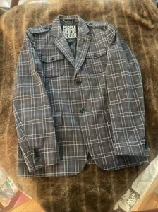 Very Rare Limited Scotch & Soda Plaid 4 Pocket Zippered Blazer Jacket ~ Large - Picture 1 of 14