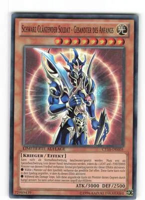 Yugioh SCHWARZ GLÄNZENDER SOLDAT - GESANDTER DES ANFANGS , ct10-de005 Super Rare - Bild 1 von 2