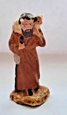 Devineau - Ancien BERGER ET MOUTON  Plâtre   Santon Crèche de Noël - Photo 1/4