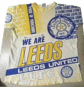 Vintage Leeds United AFC T Shirt 1990s - Kicks Sportswear- Men’s - Picture 1 of 11