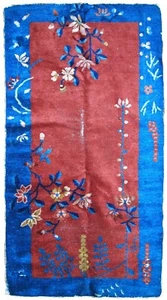 Alfombra antiguo Chino Art Deco hecho a mano 71cm x 129cm 1920s - 1B867 - Picture 1 of 7