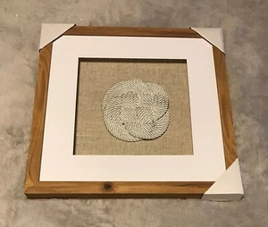 Threshold Rope Knot Shadowbox Decorative Wall Sculpture, White, 16" x 16"  - Picture 1 of 4
