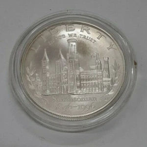 1996-D Smithsonian 150th Anniversary Commem UNC Silver $1 in Capsule ONLY - Picture 1 of 2
